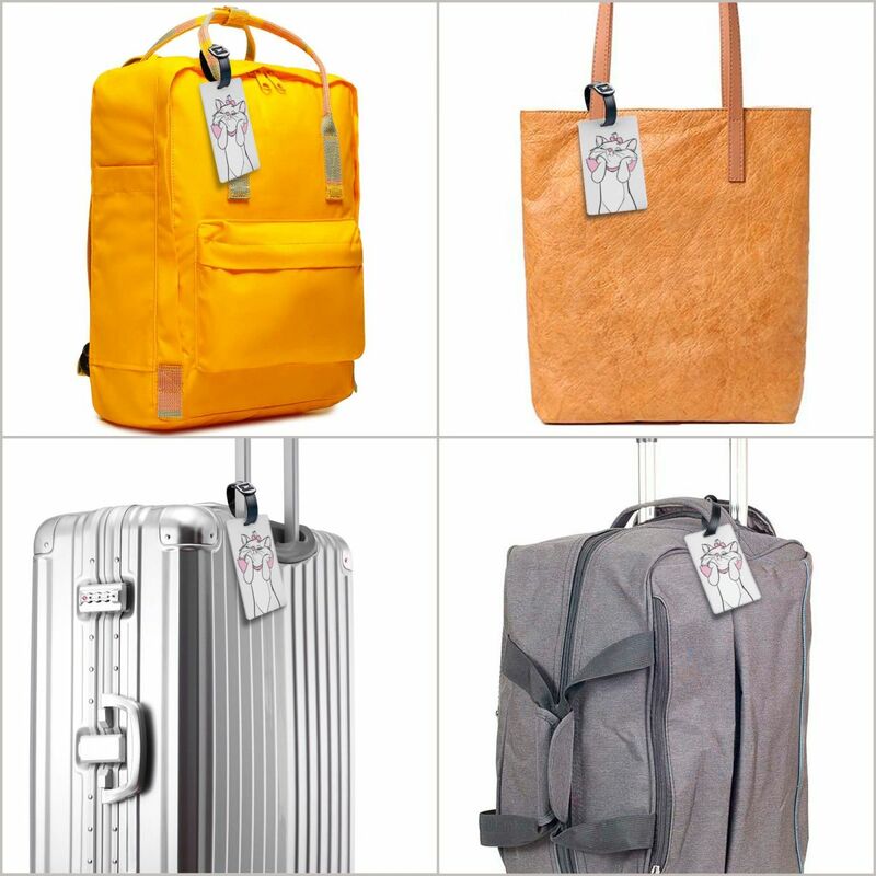 Étiquette de bagage Sassy Marie Aristochats, étiquette de bagage chat, sac de voyage, valise, couverture de confidentialité, nom, carte d'identité