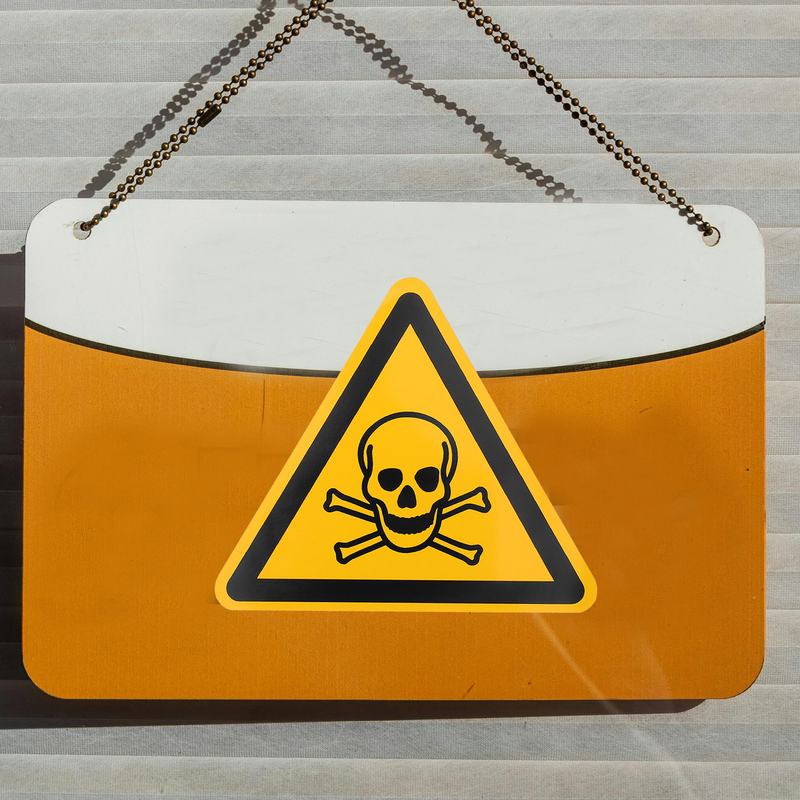 Caja de distribución de pegatinas para seguridad de fábrica, 4 etiquetas de advertencia de piezas, advertencia de intoxicación