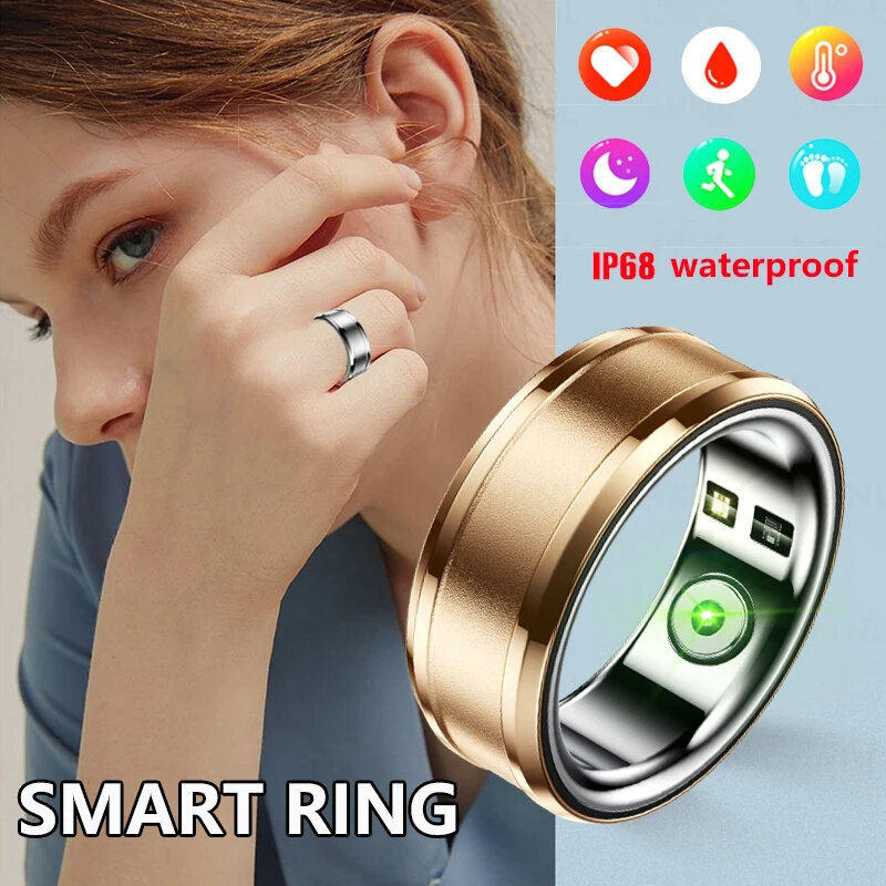 Originele Slimme Ring Fitness Gezondheid Tracker Titaniumlegering Vinger Ring Voor Mannen Bloed Zuurstof Monitoring Hartslag Slaap Dame Cadeau