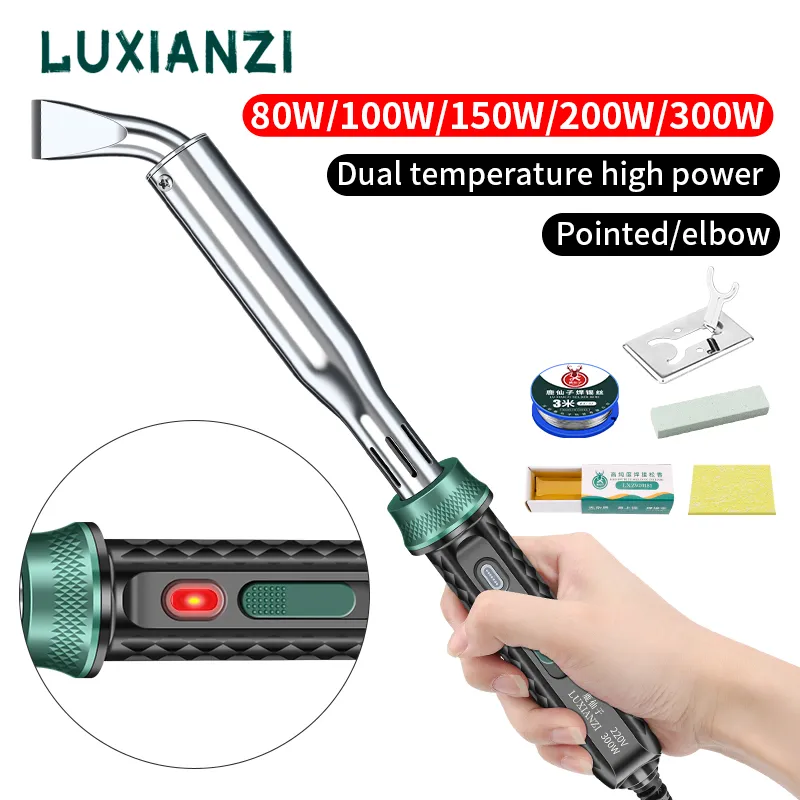LUXIANZI Electric Solder Iron High Power 220V External Heat Adjustable Temperature Welding Pen Repair Tool With Indicator Light