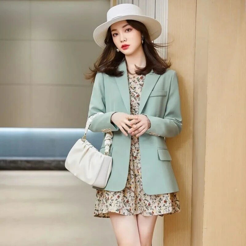 Women Blazer 2024 New Spring Autumn Long Sleeves Casual Office Ladies Blazers Famale Jackets All-match Suit Basic Coat Outerwear