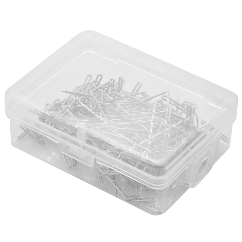 100 Stück t Pin Silber mit Box zum Modellieren von Perücken Nähen Handwerk DIY Werkzeug 38mm