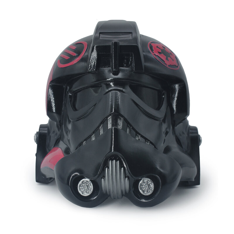 YDD TIE Combat Pilot Helmet maschera in PVC rosso e nero Halloween Christmas Costume Helmet oggetti di scena divertenti