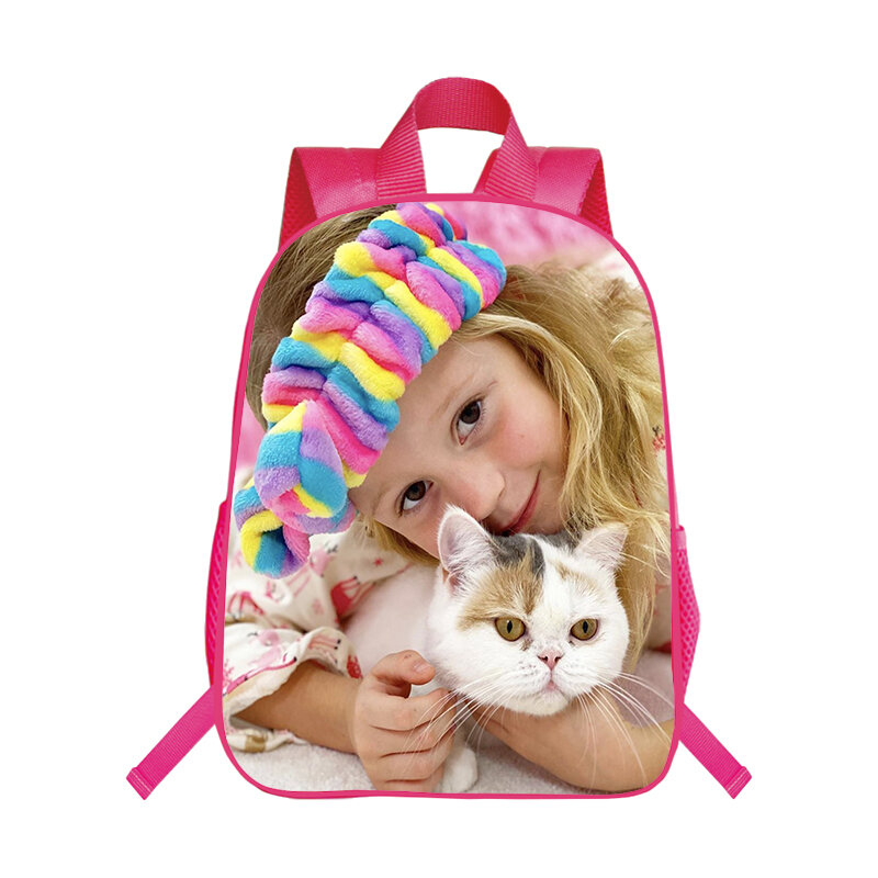 Mochila impermeável rosa para meninas, como Nastya Print, mochilas escolares leves para crianças, mochila de viagem feminina, alta capacidade, 16"