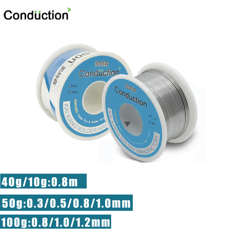 50G/100G บัดกรีลวดเชื่อมความบริสุทธิ์สูงต่ำ Fusion Spot 0.3/0.5/0.8/1/1.2Mm Rosin ลวดบัดกรี No-Clean ดีบุก BGA เชื่อม