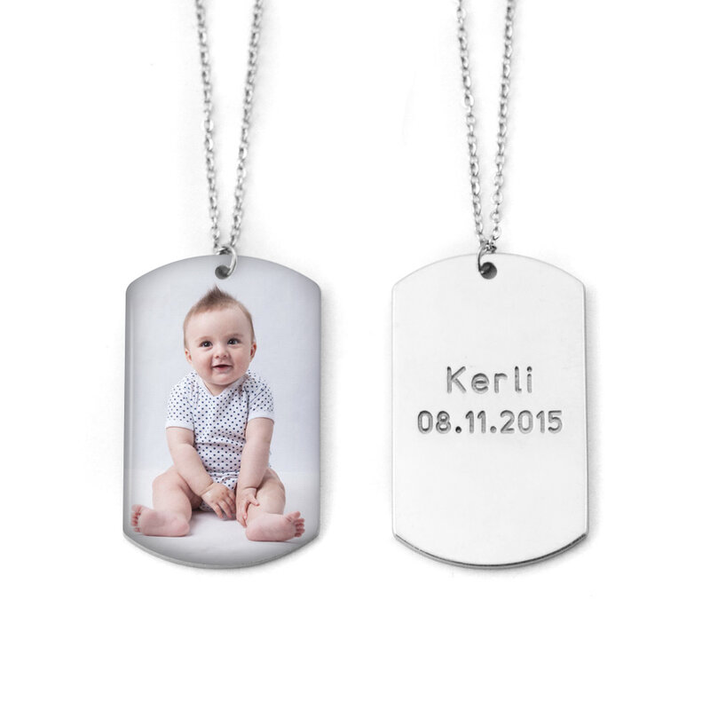 Custom Photo Necklace Personalized Photo Necklace Engraved Name Necklace with Picture Heart Necklace Birthday Gift for Her