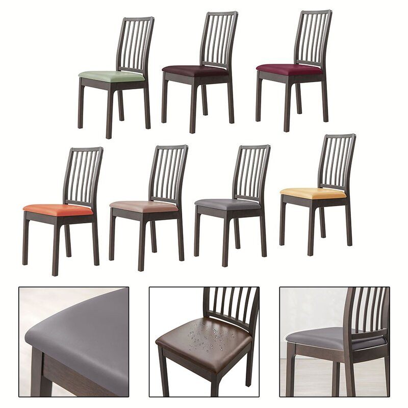 Impermeável Jacquard PU Leather Chair Seat Cover Almofada, Sala de jantar estofados, Anti-Sujo sem encosto, Protector Móveis