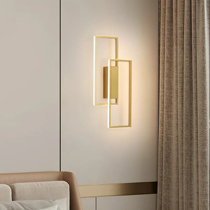 Wall Lamp 2024 New LED Living Bedroom Bedside Hallway Minimalist Nordic Hotel Square Decor Modern Interior Wall Lighting Lamp