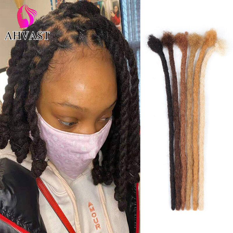 Ahvast dreads 20/40 fios 100% macio apertado natural afro kinky extensão do cabelo humano dreadlock permanente loc extensão do cabelo humano