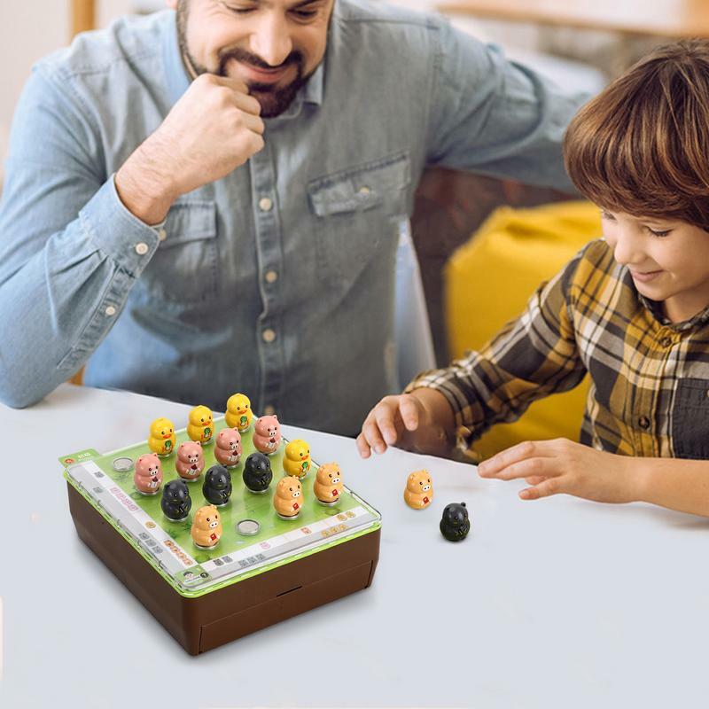 Juego de ajedrez magnético único, juego de mesa de animales magnéticos, entrenamiento de pensamiento lógico, juego interactivo para padres e hijos, juguetes educativos
