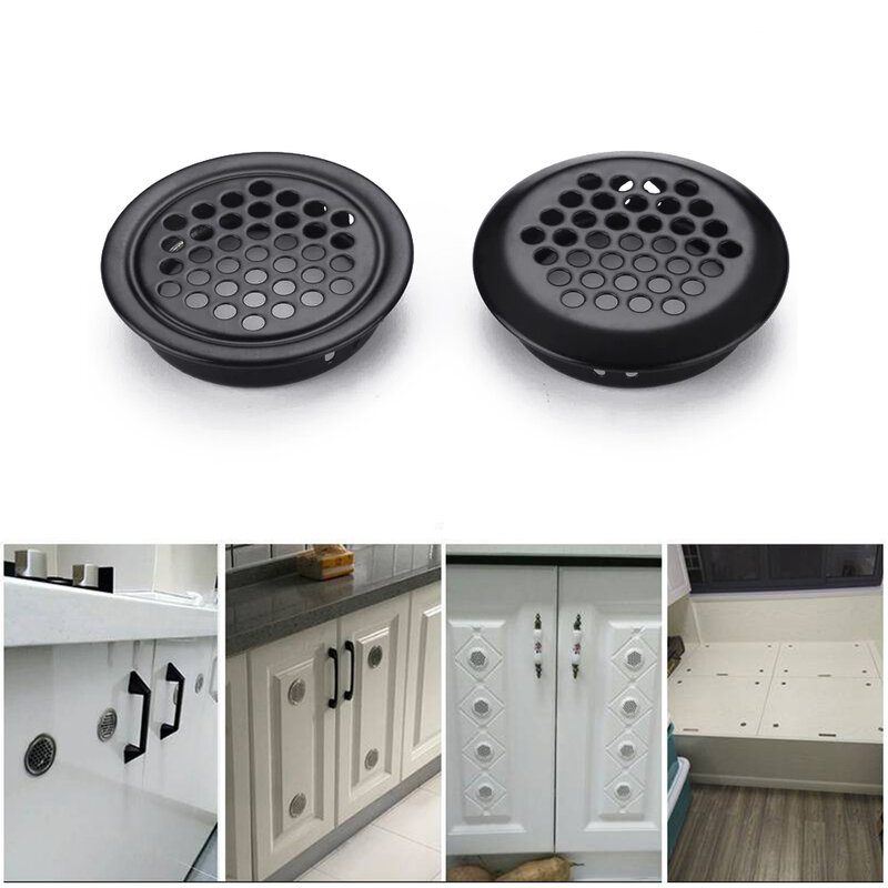 Dia.19mm/25mm/29mm/35mm/53mm Round Air Vent Cover Wardrobe Cabinet Mesh Hole Lid Kit Louver Ventilation Stainless 10pcs/ lot