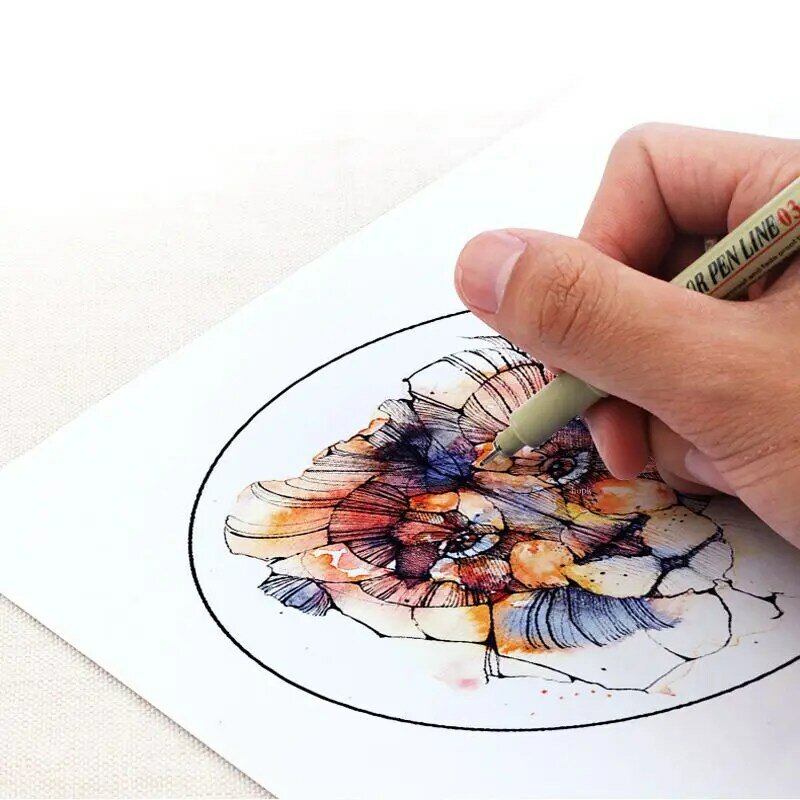 1/3 sztuk wkładka pigmentowa długopis mikronowy Neelde rysunek Manga cienki pędzelek Art markery wodoodporna Fineliner szkicowanie długopis piśmienne