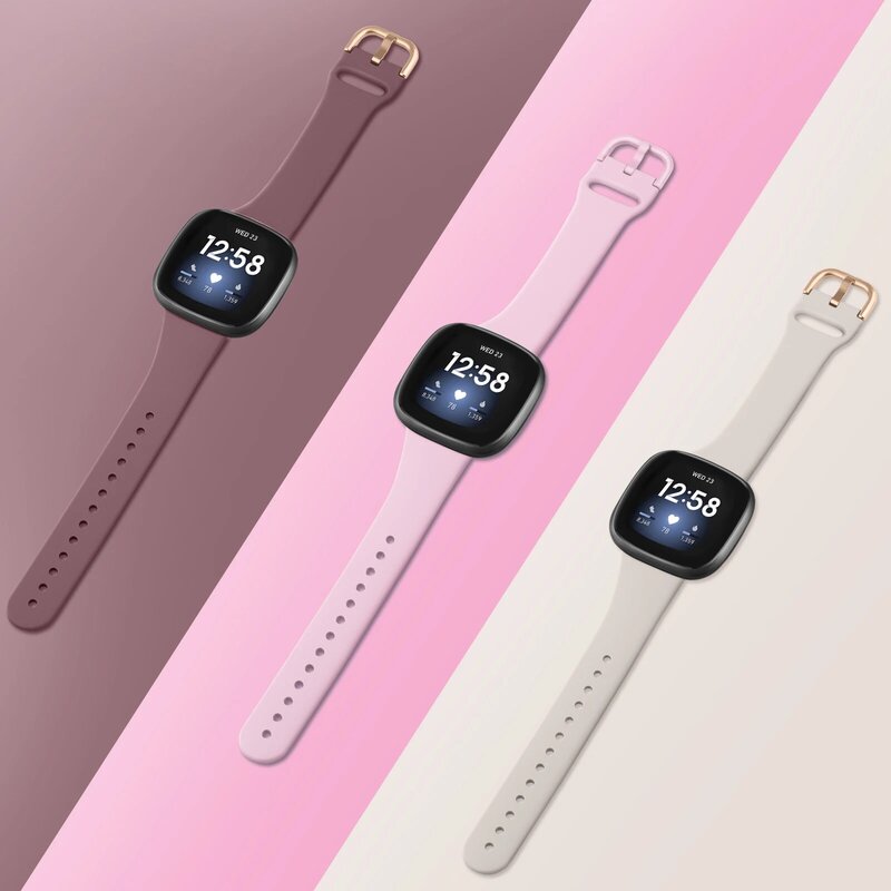 Pulseira de silicone para Fitbit Versa 3 e Versa 4, pulseira de substituição, pulseira para Fitbit Sense, Sense 2, pulseira