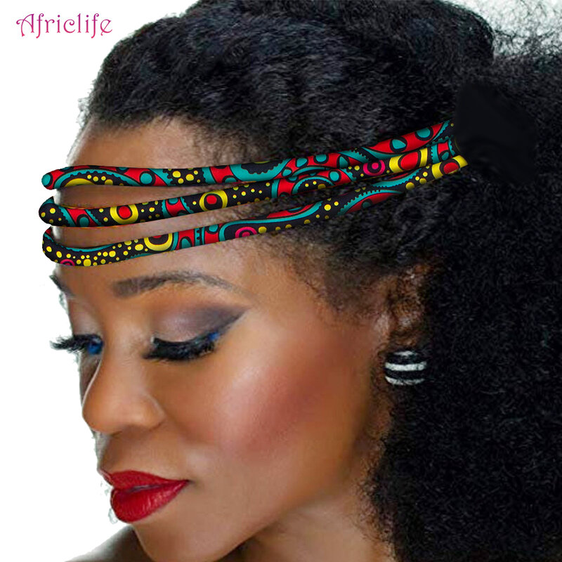 Africano Cera Impressão Headband, Kente Colorido, Vibrante Colorido Headwrap, Headwrap, Handmade Acessório, 3 Strand, WYB599
