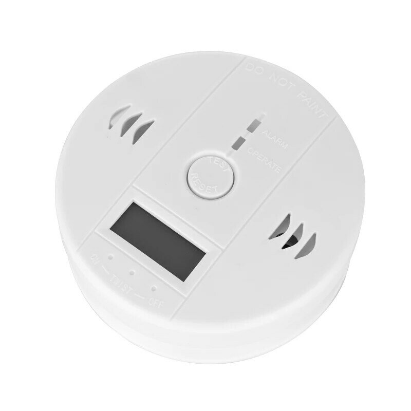 Sensor de CO LCD que funciona solo, sirena de 85dB integrada, sonido independiente, Detector de alarma de advertencia de intoxicación por monóxido de carbono