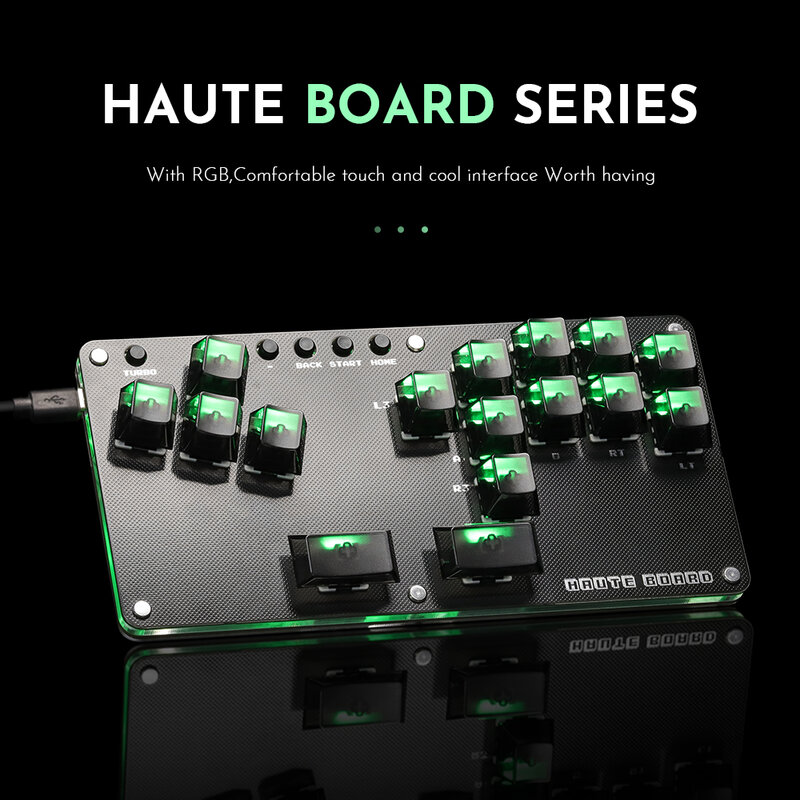 Haute42 Gamerginger Hitbox Vechtspel Mini-Game Toetsenbord Arcade Vechtstokken Voor Pc/Ps3/ Ps4 /Switch Hitbox Bedieningspaneel