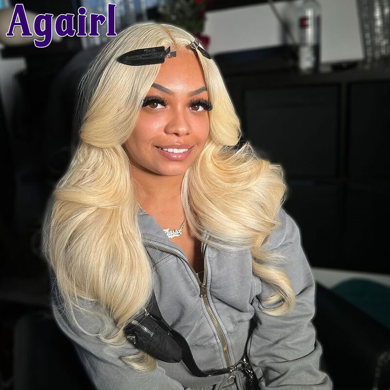 Ombre 613 Blonde Rose Pink 13x4 Body Wave Lace Front Wig Transparent 13x6 Lace Frontal Human Hair Wigs 200% PrePlucked for Women
