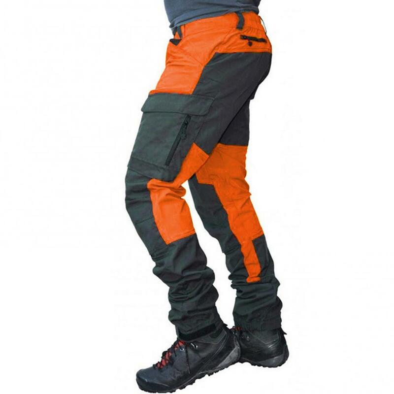 Taktyczne wodoodporne spodnie Cargo męskie letnie długie spodnie robocze Color Block Outdoor wiele kieszeni sportowe spodnie wędkarskie