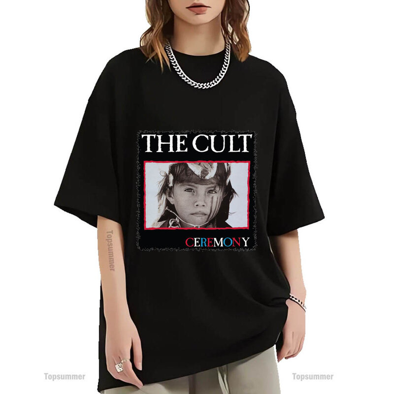 Álbum de cerimônia feminina camiseta, tops gráficos de casais, streetwear extragrande, The Cult Tour Fashion