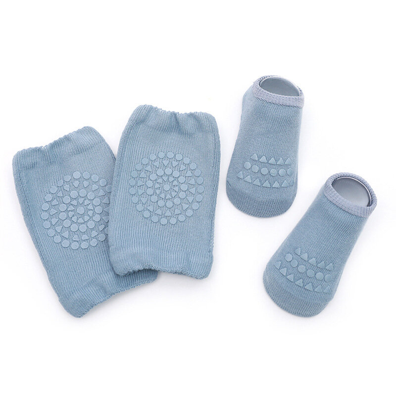 Calcetines de seguridad antideslizantes para bebé, conjunto de rodilleras Multicolor para gatear de 0 a 3 años, novedad