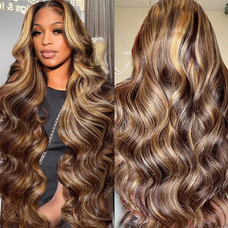 Highlight Wig Human Hair 30 32 Inch Body Wave 13x6 Hd Lace Frontal Wig Colored For Women Honey Blonde 4x4 Hd Lace Closure Wigs