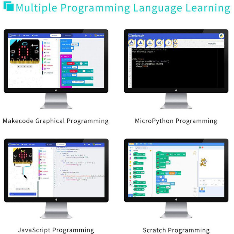Micro:bit Thinker 키트 센서 프로그래밍 세트, 문어: bit 브레이크아웃 보드 지원, Makecode, 어린이 코딩 교육