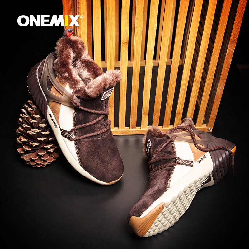 أحذية تزلج للرجال من ONEMIX عالية الجودة من الجلد المقاوم للماء وخفيف الوزن للأنشطة الخارجية والتسلق وصيد الأسماك أحذية رحلات تكتيكية عسكرية