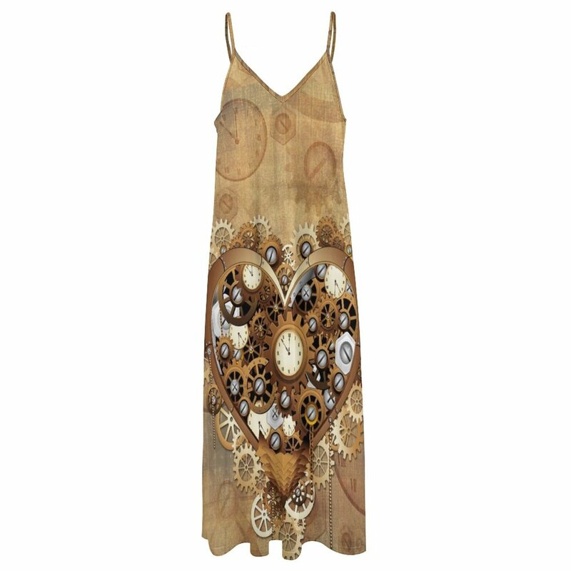 Женское ретро-платье без рукавов, милое платье в стиле стимпанк с сердцем, лето 2023