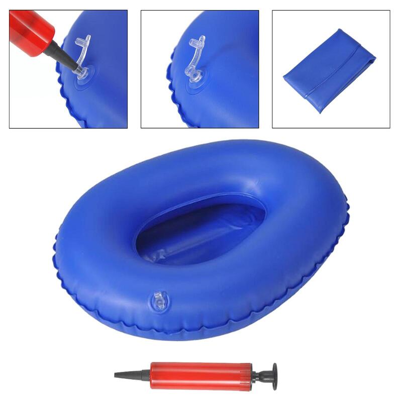 Azul Fácil de Limpar Bedpans Infláveis, Eco-Friendly portátil confortável fezes, Universal Fit