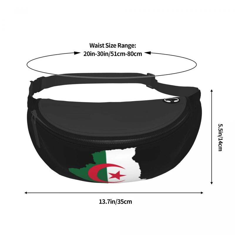 Tas punggung selempang wajah bendera peta Aljazair barang untuk pria wanita jalanan dada tas Diagonal