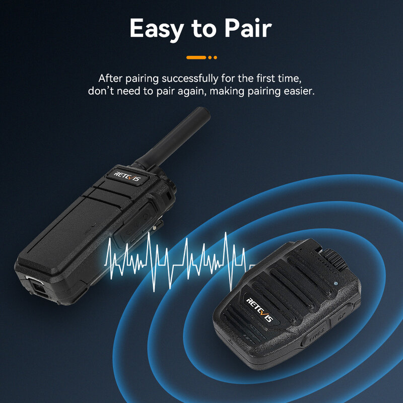 Retevis-walkie-talkie HWN001, micrófono remoto inalámbrico con Bluetooth, altavoz PTT de volumen alto, para Retevis RB37, RB637, RB689, HD2