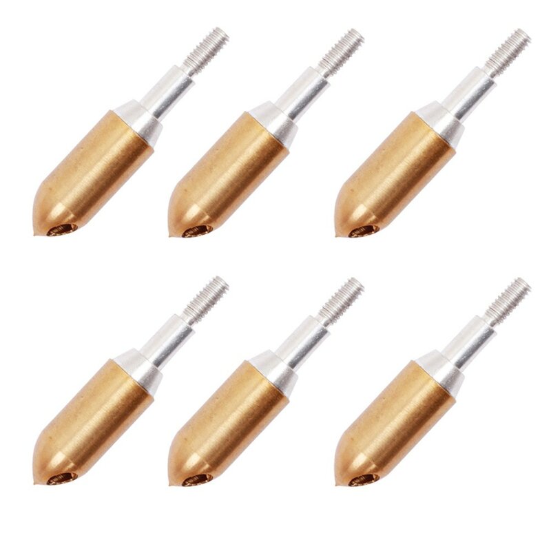 Screw In Point Precision and Performance 6pcs Copper Archery Arrowheads with Whistling Signal and Screw In Tips