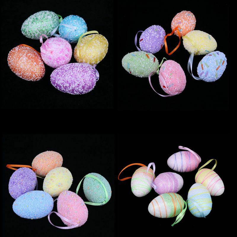 6 sztuk wielkanoc kolorowe malowanie jaja laska DIY Party królik Bunny wesołych świąt wielkanocnych dekoracje świąteczne 2023 dzieci zabawki wielkanocne prezenty