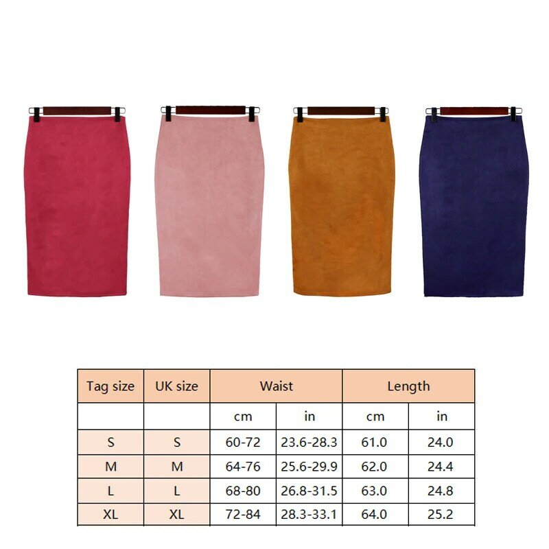 Women's Suede Skirt Korean Version of Solid Color Slim High Waist Split Hip Skirt Temperament White-collar Worker Short Skirt