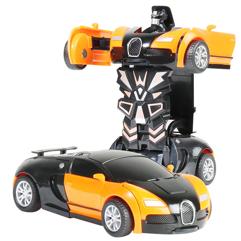Minicoche transformable 2 en 1 para niños, Robot de juguete, modelo de transformación de colisión de acción de Anime, vehículos de deformación, regalo de juguete