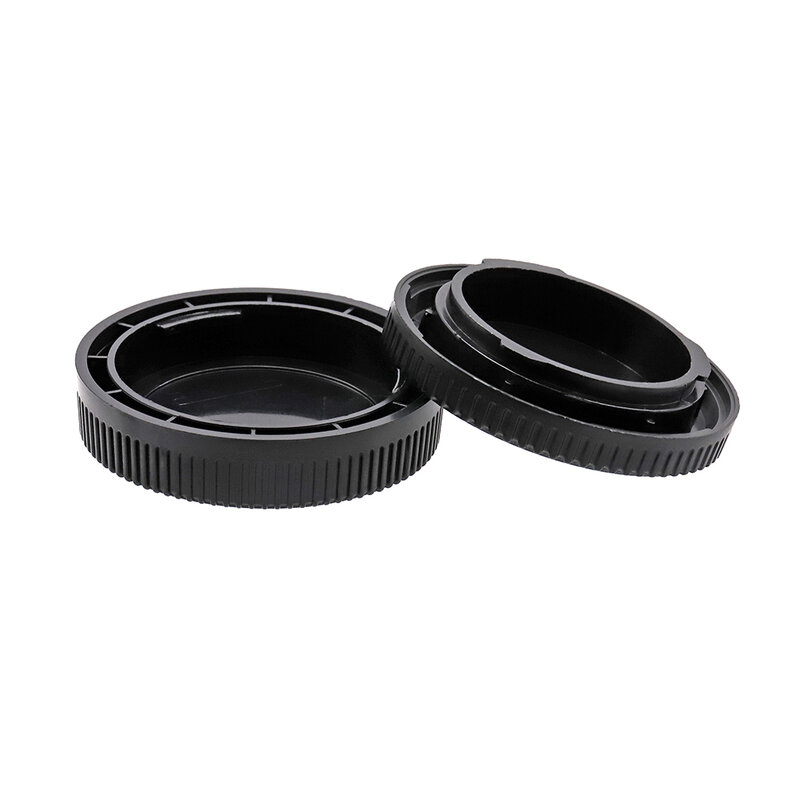Plastic Black Lens Cover para Câmera, Lente de Montagem, Tampa Traseira, Body Cap ou Cap Set, Fit para M4, 3 Micro, 4, 3 MFT, G9, GH5, GX9, E-M10, EP-L10