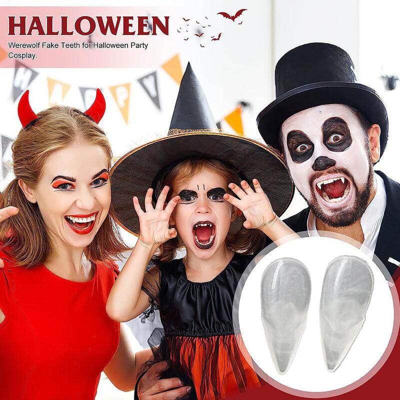 Gigi Cosplay Halloween, gigi taring, dekorasi pesta horor berdarah, kostum properti Halloween