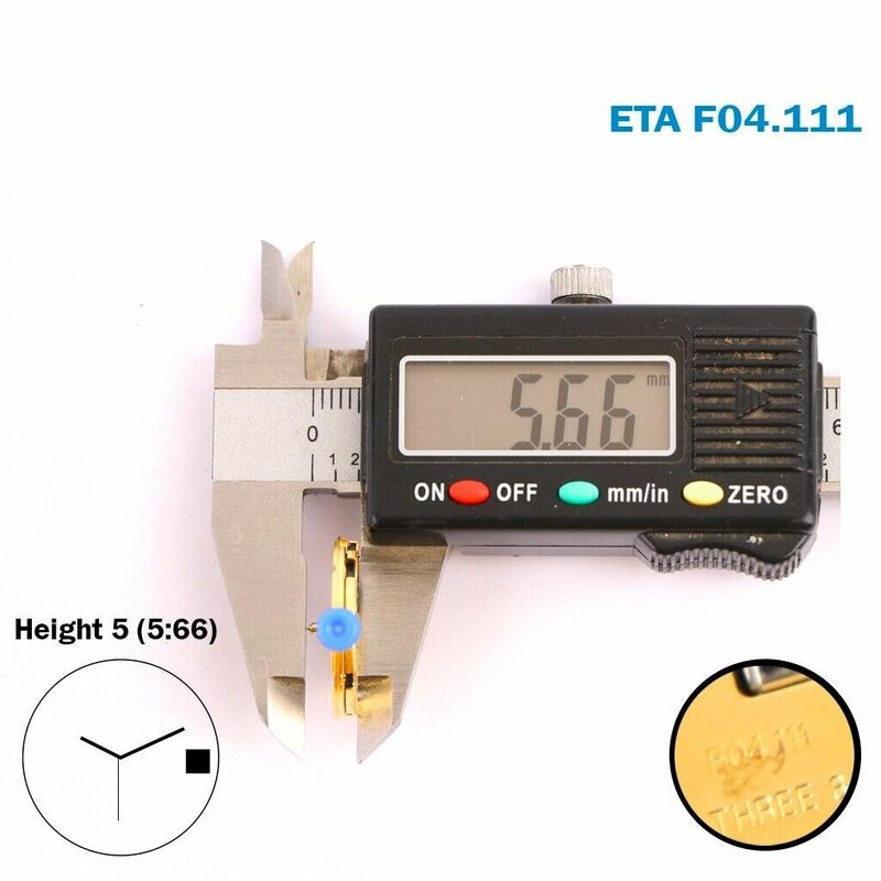 ETA F04.111 무브먼트 화이트 날짜 디스크, 3, 높이 5 (5.66mm), 오리지널 무브먼트, 신제품