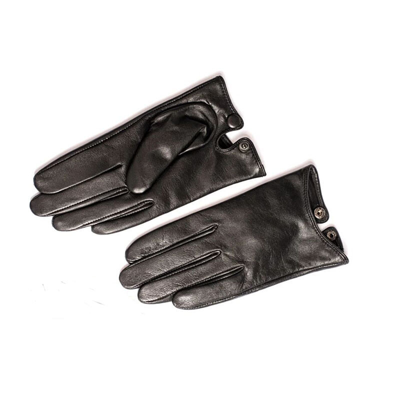 Rękawiczki damskie moda proste krótkie Style cienkie aksamitna wyściółka wiosna jesień rękawiczki z owczej skóry kobiet DZ02