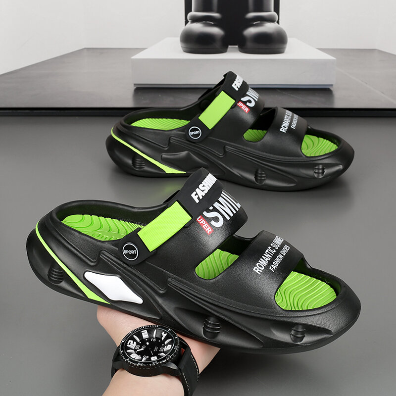 2024 nowe męskie sandały wyjściowe kapcie plażowe wygodne gruba podeszwa zatykają męskie obuwie buty ogrodowe męskie damskie sandały plażowe