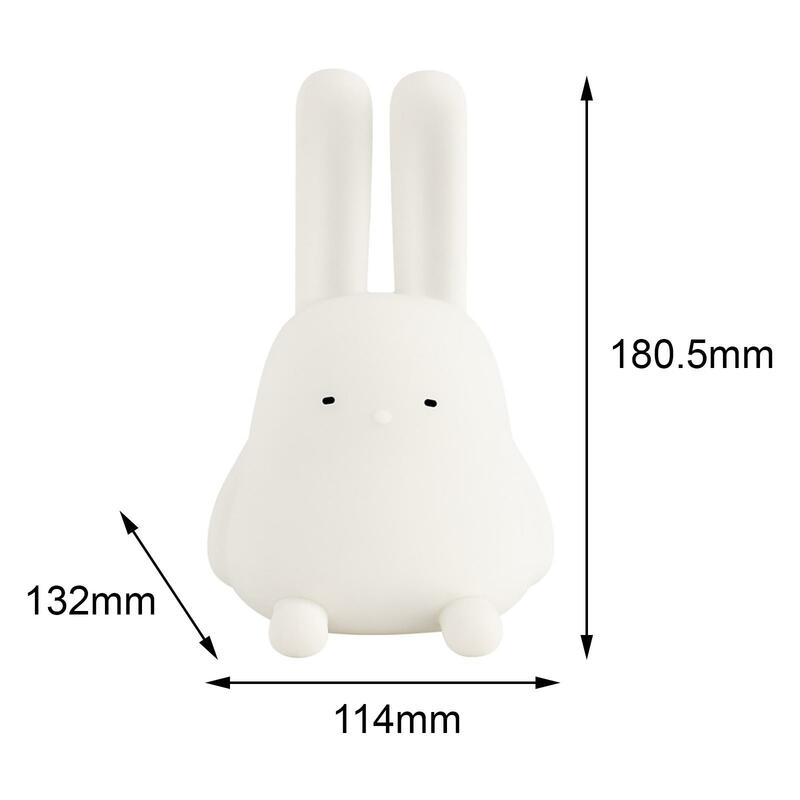 Rabbit LED Silicone Night Light 2 Brightness Adjustable for Nursery Bedside NightStand
