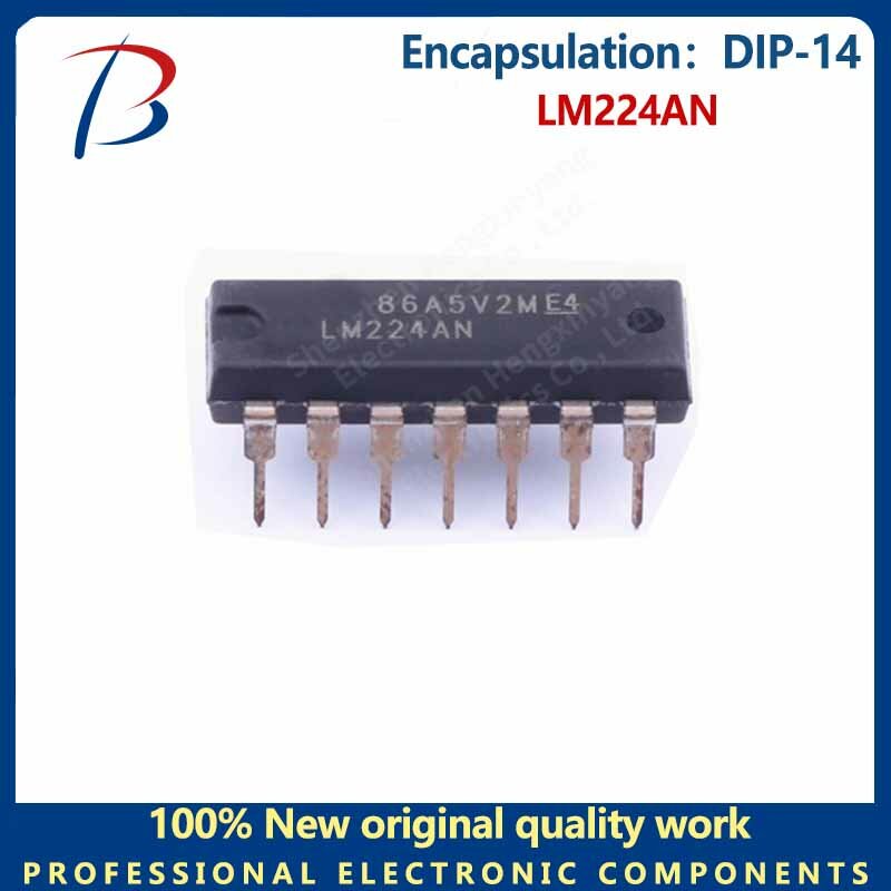 Chip amplificador de operaciones en línea, paquete DIP-14, 5 piezas, LM224AN