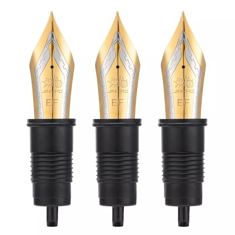 Jinhao-pluma estilográfica X159/9019, plumín de reemplazo #8, plumín dorado/plateado Extra fino, tamaño mediano, 3 piezas