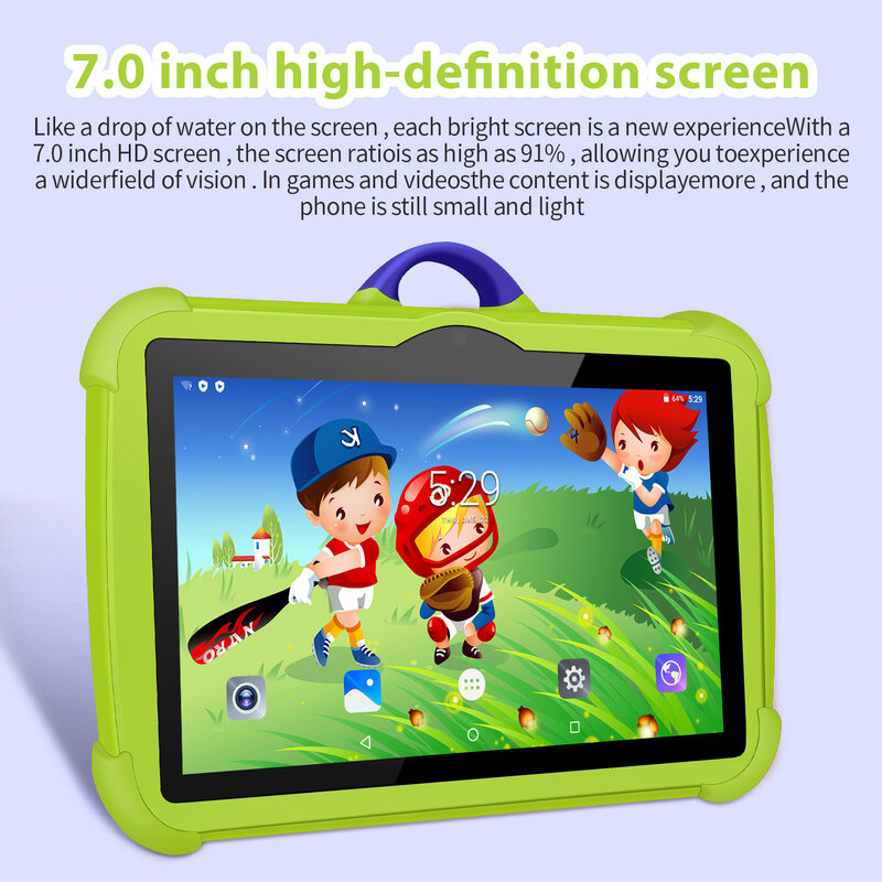 Tablet Versão Global Infantil, Câmeras Dual BOW, 5G, WiFi, Quad Core, 4GB RAM, 64GB ROM, 4000mAh, Presentes, Tablets, 7"