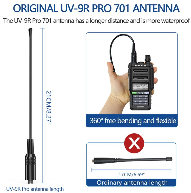 2023 Baofeng UV-9R Pro V1 V2 방수 무전기, IP68 C 타입 충전기, 강력한 UHF VHF 장거리 UV-9R 플러스 햄 CB 라디오