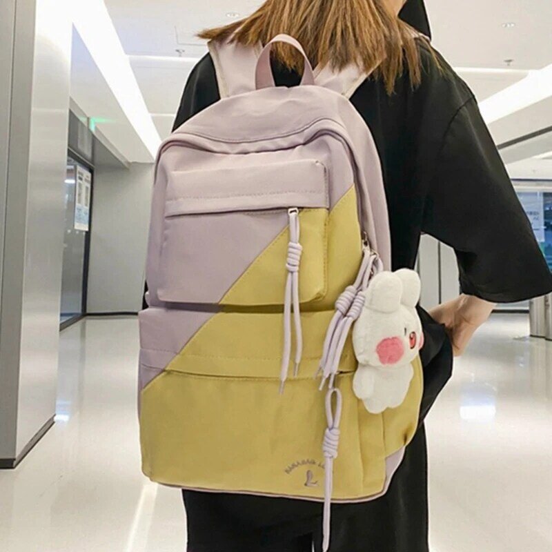 Sac à dos d'école en nylon de grande capacité pour adolescents, sacs à dos pour ordinateur portable, cartable, sac à dos de voyage décontracté, mode, 517D