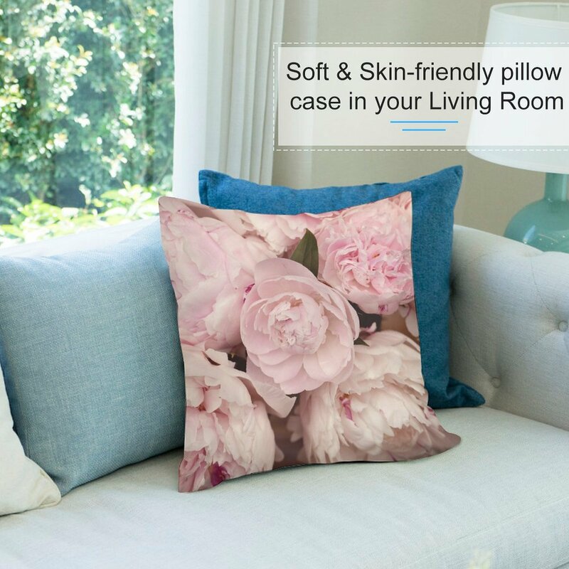 Różowa piwonia kwiaty poszewka na poduszkę pokrowce na Sofa do salonu poszewka na poduszkę luksusowa poduszka
