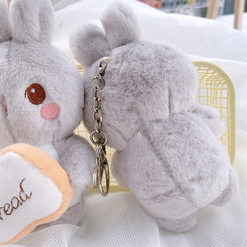 1PC 14.5CM New Cute Eating Rabbit Creative Doll Mini Pendant Doll Children Backpack Keychain Plush Doll Pendant Gifts