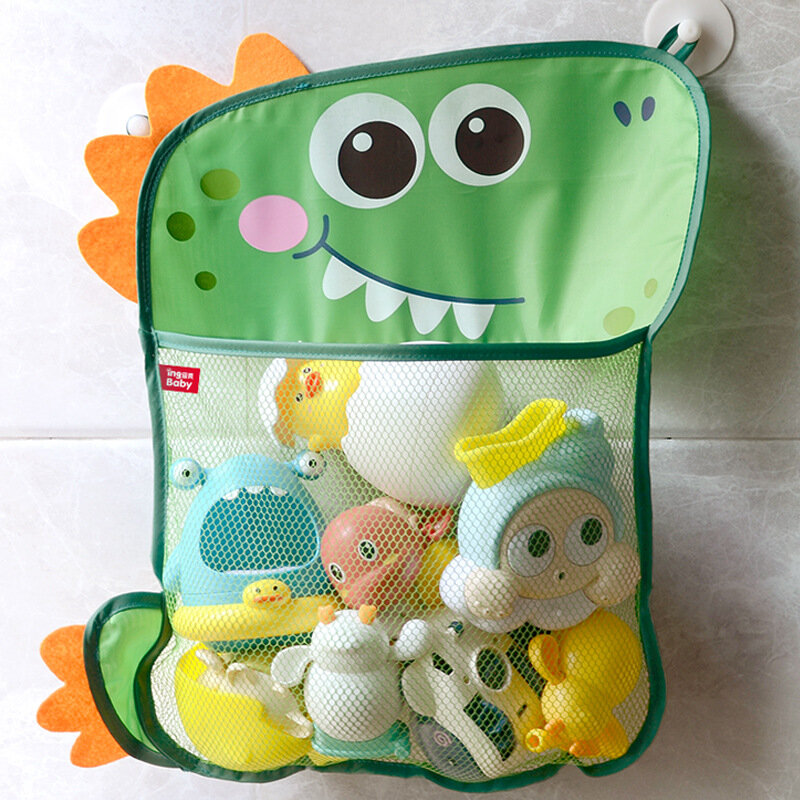 Bolsa de almacenamiento de red de malla de pato para bebé, fuerte con ventosas, organizador de juego de baño, juguetes de agua para niños