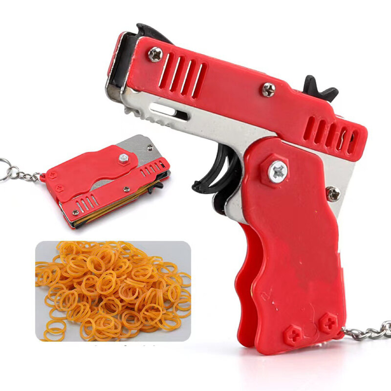 Mini Rubber Band Gun Toy 4 Color Choose Red Green Blue Black Great Gift for Thanksgiving Present